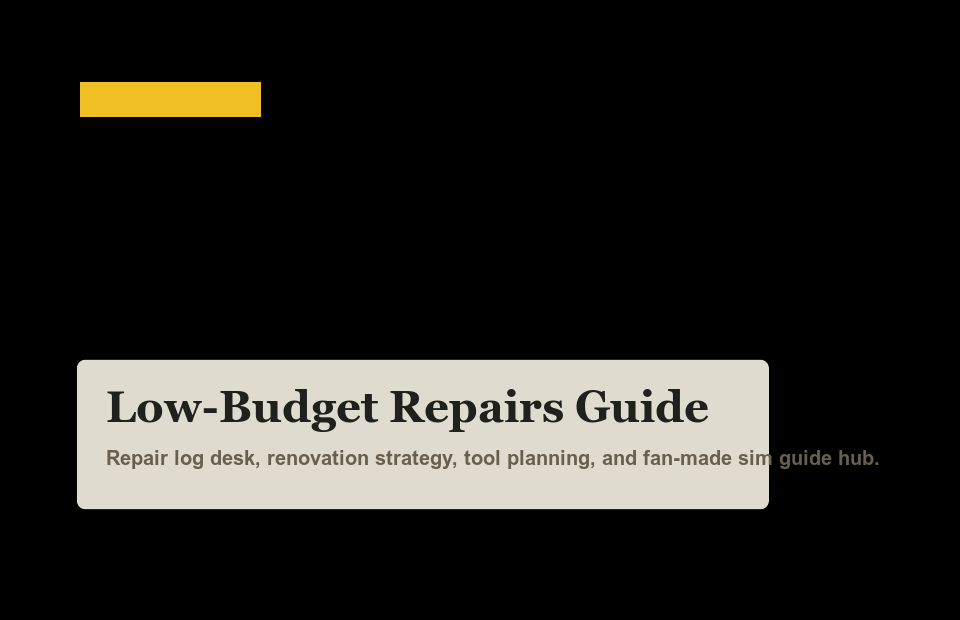 Low-Budget Repairs generated guide artwork.