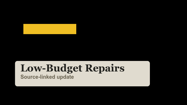 Generated Low-Budget Repairs platform guide artwork.